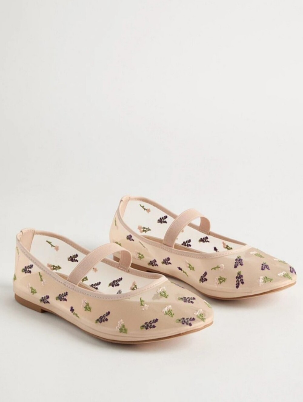Torrid Floral Beige Embroidered Mary Jane Flats Size Women's 10 Wide Width
